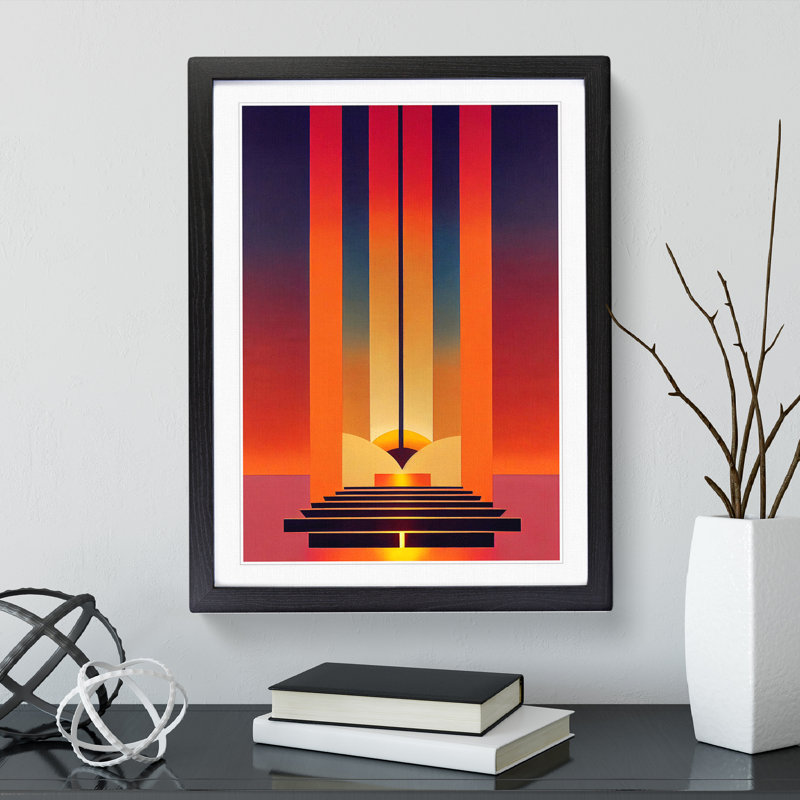 XV1022-763X Sunset No.4 - Single Picture Frame Print, Black, 34cm H x 25cm W x 2cm D