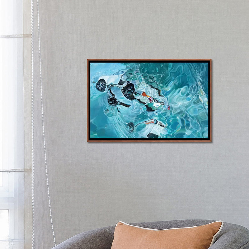 « Reflexion » par Marcello Petisci-impression, H 18 po x l 26 po x P 1,5 po, Pas de tapis, Toile classique avec cadre brun