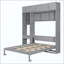 Lit escamotable mural avec bureau, armoire supérieure et tablettes de rangement, lit pliable peu encombrant-749111816-749111819