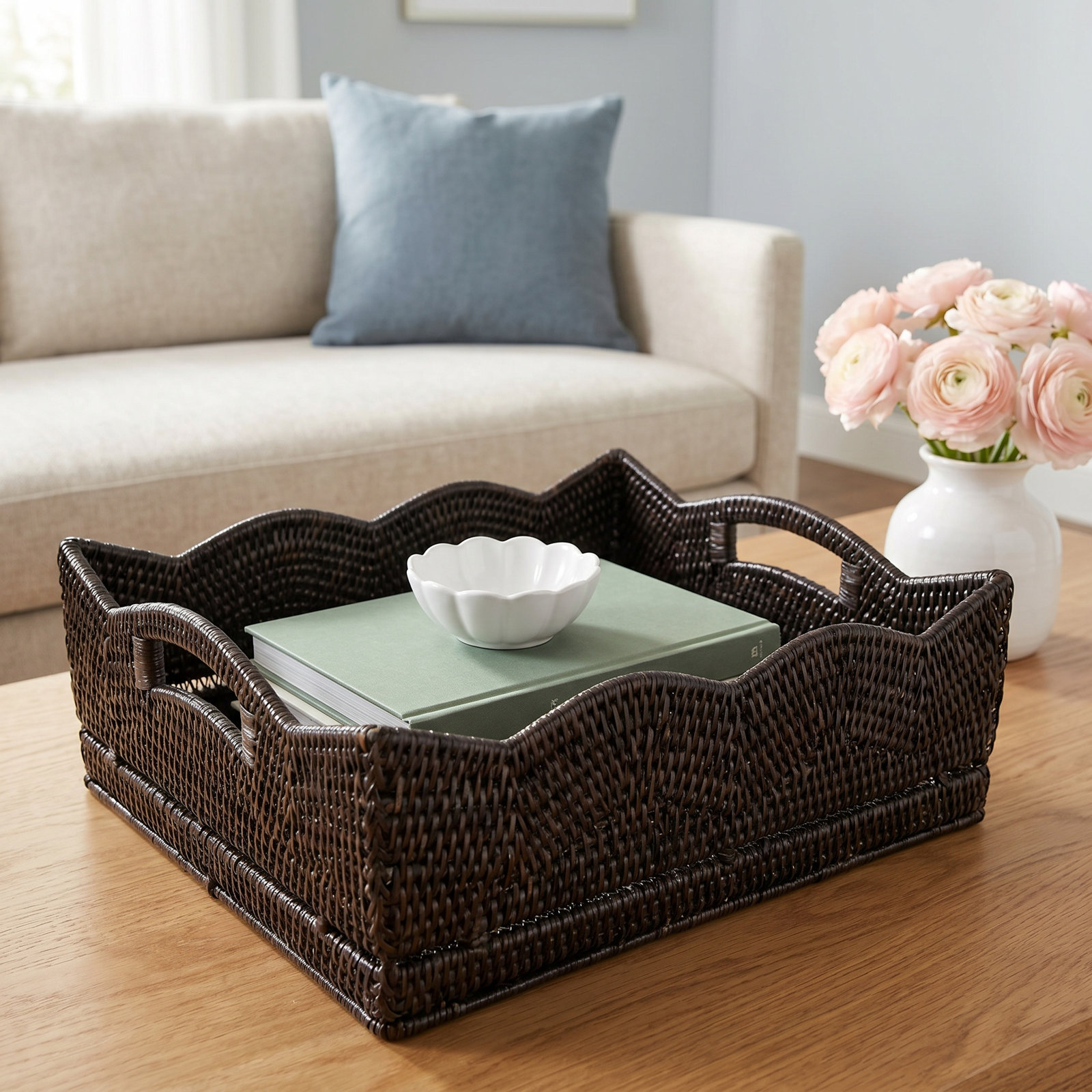 Landry Decorative Tray, 6" H x 14" W x 12" D, Tudor Black