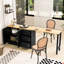 Buffet en bois avec table extensible de 47 pouces, peu encombrant et rangement flexible pour le salon, la cuisine, les tiroirs silencieux, les petits espaces au design multifonctionnel, les glissières en métal silencieuses équipées
