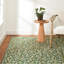 Machine Woven Polyester Floral Area Rug in Green/Yellow/Cream-2077886941