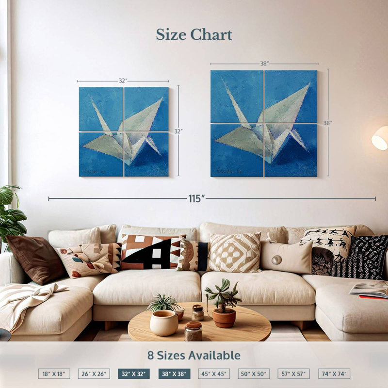 Ashelle Origami Crane, 38" H x 38" W