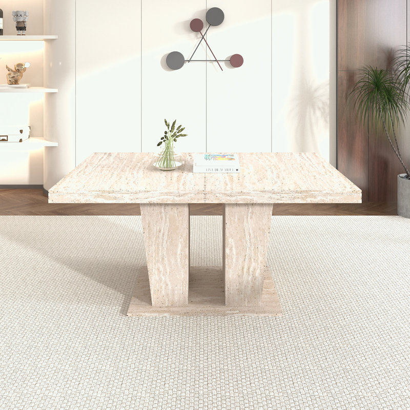 Table de salle à manger rectangulaire extensible avec base robuste