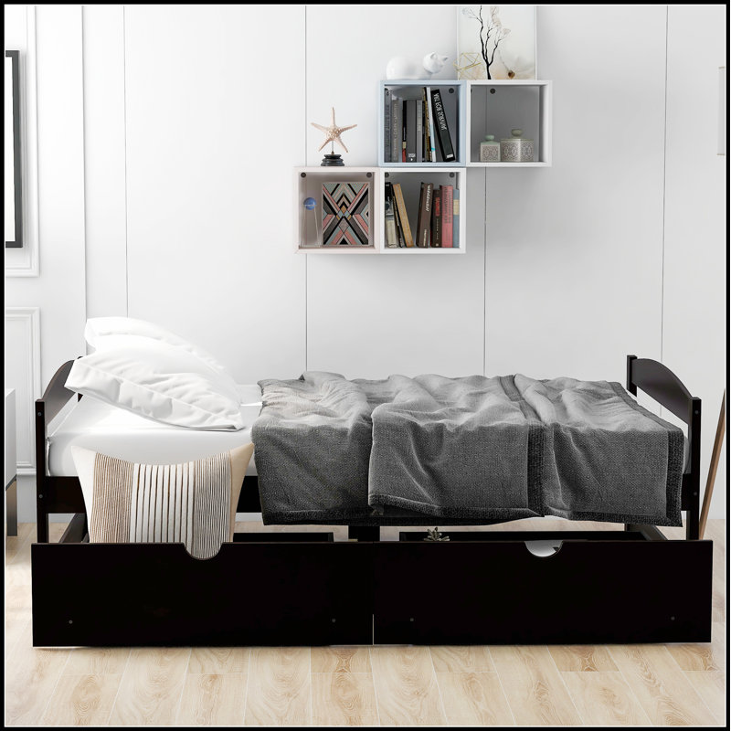 Lit plateforme robuste en pin et en panneau de fibres à densité moyenne pour une stabilité inébranlable et un décor de chambre à coucher élégant
