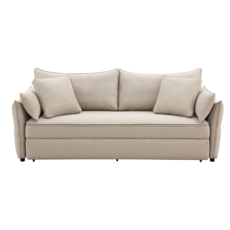 Canapé-lit en tissu Brosius, Beige, H 36,06 po x l 87,02 po x P 32,02 po, Tissu beige