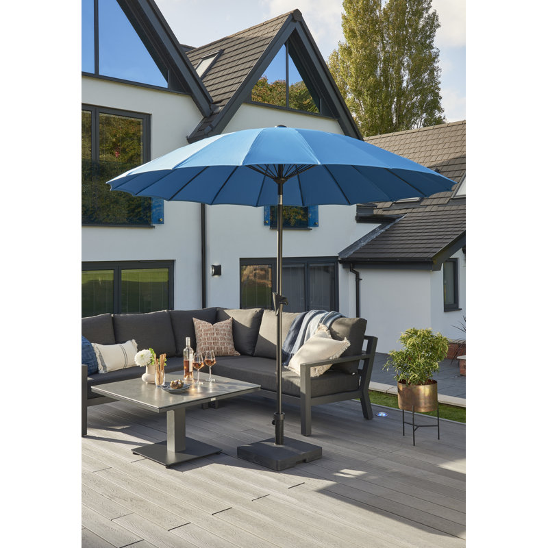 Burech 2.7m Royce Geisha Tilt Parasol, Ice Blue