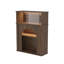 Armoire de rangement en bois de noyer de 31 po avec verre givré