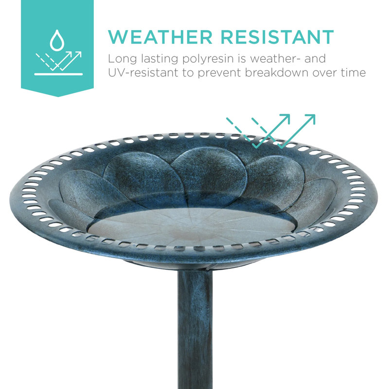 Bird Bath, Peacock Blue