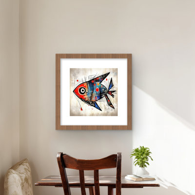 Fish Fishe - Reproduction matte encadrée pour le décor du salon