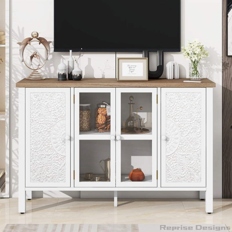 47.2'' Retro TV Stand for TVs up to 43 Inches, White