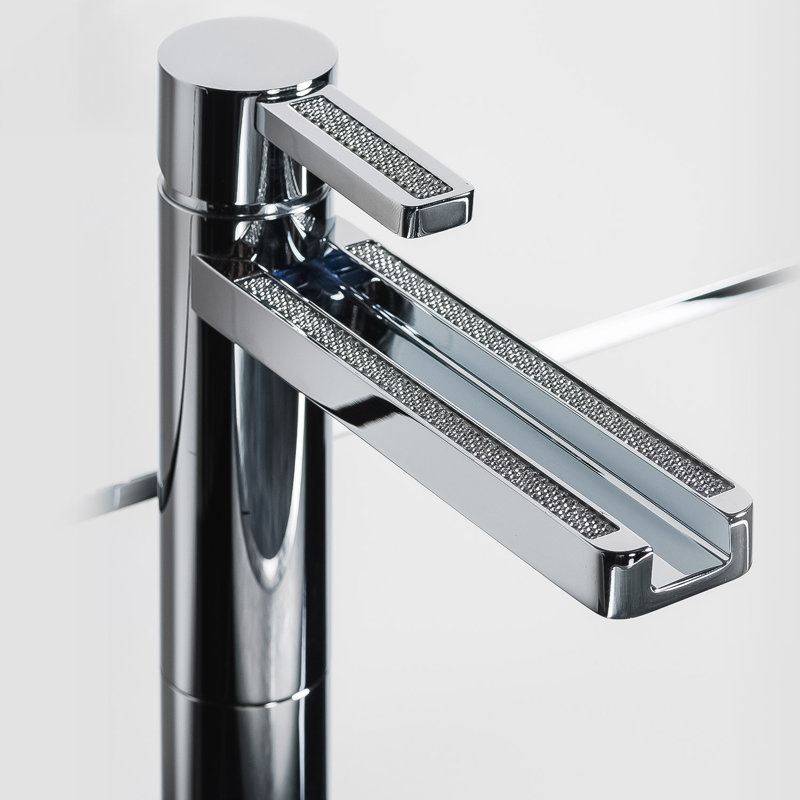 Robinet pour salle de bain à poignée simple Capri Swarovski, Chrome poli