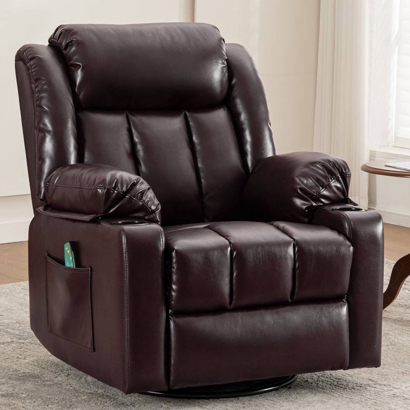 Alveiro Swivel Rocker Recliner Chair with Massage and Heat