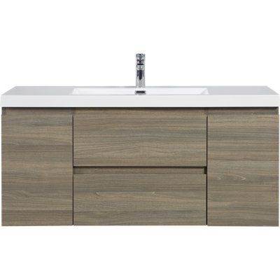 Floating Bathroom Vanity with Resin Basin and Soft-Close Drawers