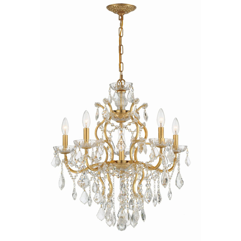 Berthold 6 - Light Dimmable Classic / Traditional Chandelier, Antique Gold, Standard