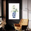 «Floral Chinoiserie 2 Cobalt» par Danhui Nai, art mural en verre acrylique-1678493552