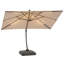 Parasol de patio carré en aluminium en porte-à-faux 11 po x 11 pi avec lumières à DEL solaires et base Gentle Chic 11 x 11 pi-530989386
