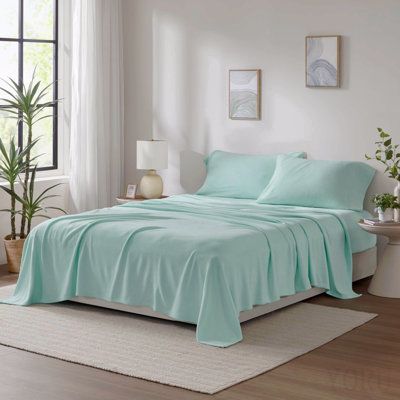 4 Pcs Cal King Sheet Set Aqua