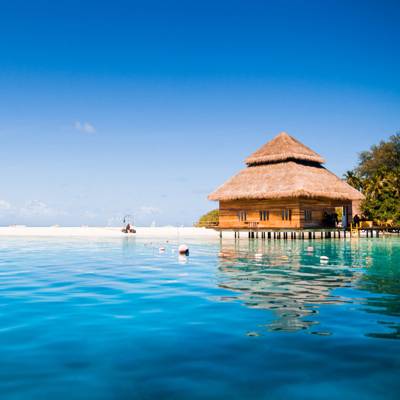 Water Villas In The Ocean by FotoMaximum - Wrapped Canvas Print, 122cm H x 122cm W