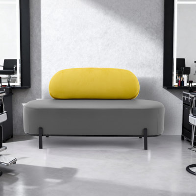 Chaise de salle à manger avec dossier en similicuir 55,1 po gris