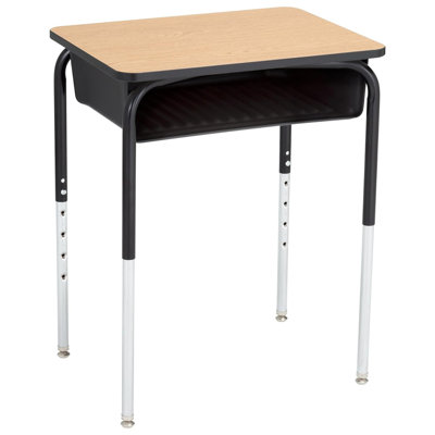 Bureau d'étudiant à hauteur ajustable avec boîte à livres (paquet de 2)