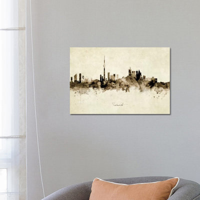 «Toronto Canada Skyline» par Michael Tompsett - peinture sur toile tendue