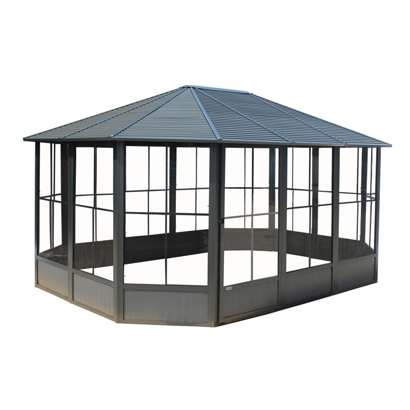 Pavillon de jardin Korado x Aluminium, 110.6" H x 191.58" L x 151.02" D