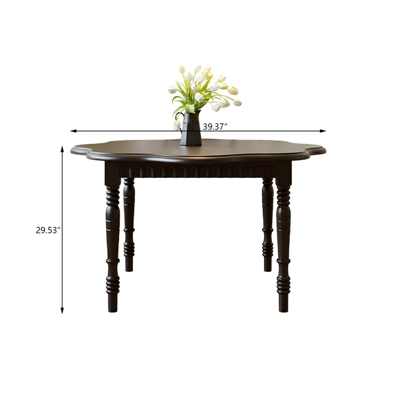 Table de salle à manger en bois d'hévéa massif, H 29,53 po x L 39,37 po x l 39,37 po