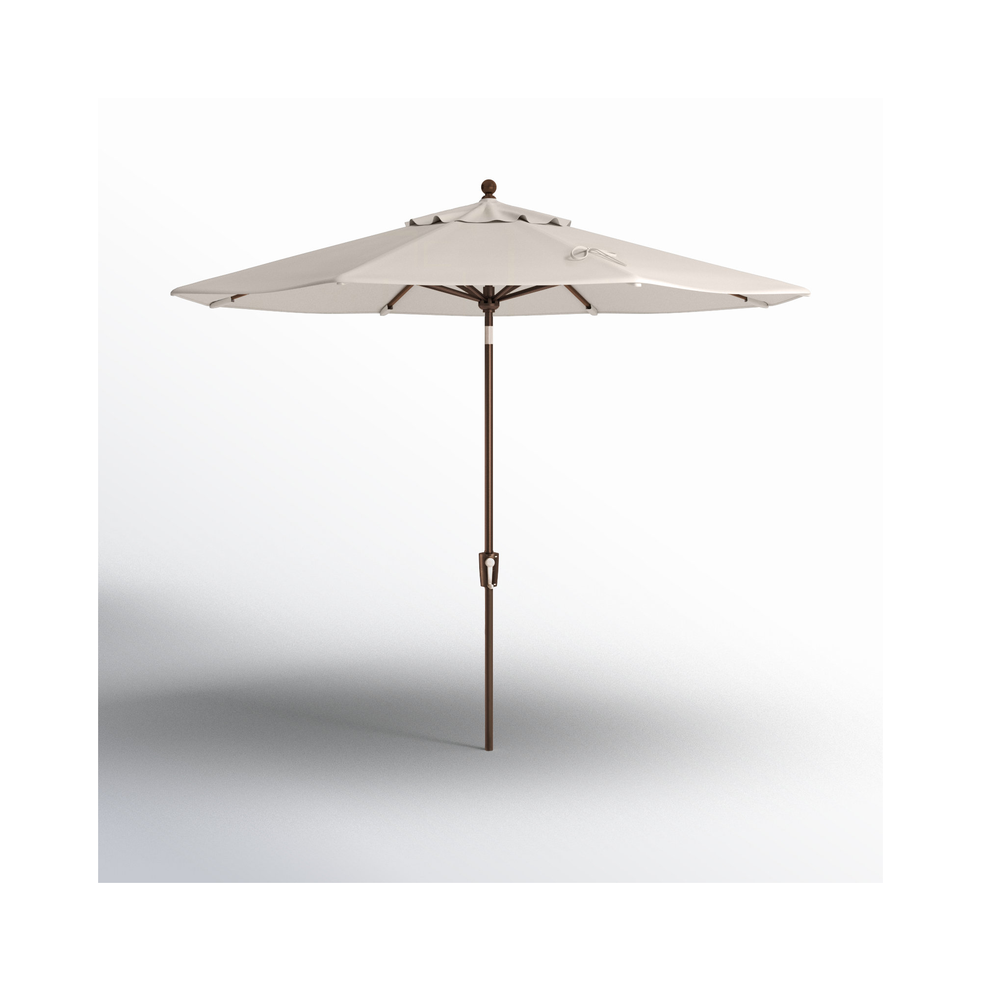 Canela 108'' Market Sunbrella® Umbrella, Bronze, Canvas Flax Sunbrella® Canvas