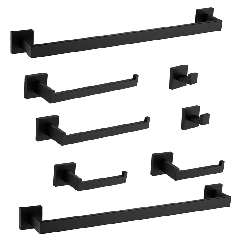 8 - Piece Bathroom Hardware Set, Matte Black