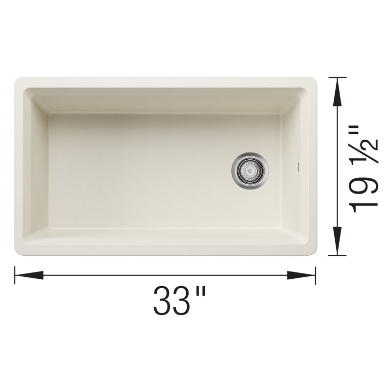 Évier de cuisine réversible à simple cuve encastrable 33 po Inteos SILGRANIT - Blanc doux, Blanc doux