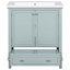 Ensemble de meuble-lavabo 30 po avec lavabo, armoire de salle de bain multifonctionnelle avec portes et tiroir, structure solide et panneau de fibres à densité moyenne-7929166-7929165