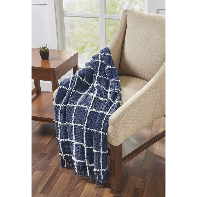 Jordan Home Grid Throw, Blue