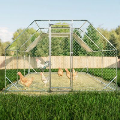 10Ft. X 20Ft. Galvanized Metal Chicken Coop Cage With Cover For Farm Poultry Run Hen House 10 20 Ft. - And Robust Construction