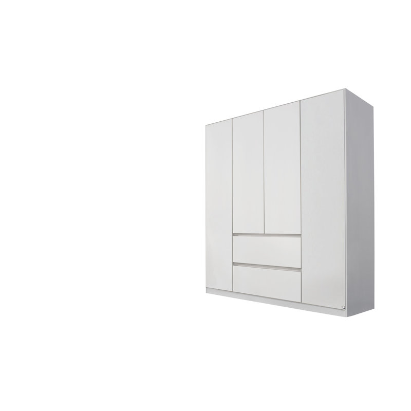 Mainz 4 Door Wardrobe, Alpine White/Black
