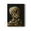 Skull Of A Skeleton With Burning Cigarette - Wrapped Canvas Print-1725249207
