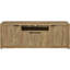 - Meuble télé de style 60 pouces, bois d'ingénierie au fini manguier, quatre armoires, tablette centrale pour consoles