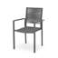 Chaises de salle à manger modernes en corde pour l'extérieur, gris et gris foncé, structure en aluminium 2 et