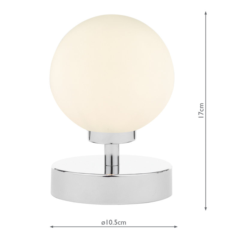 Metal Table Lamp Lamp, 17 cm H x 10.5 cm W x 10.5 cm D, Chrome