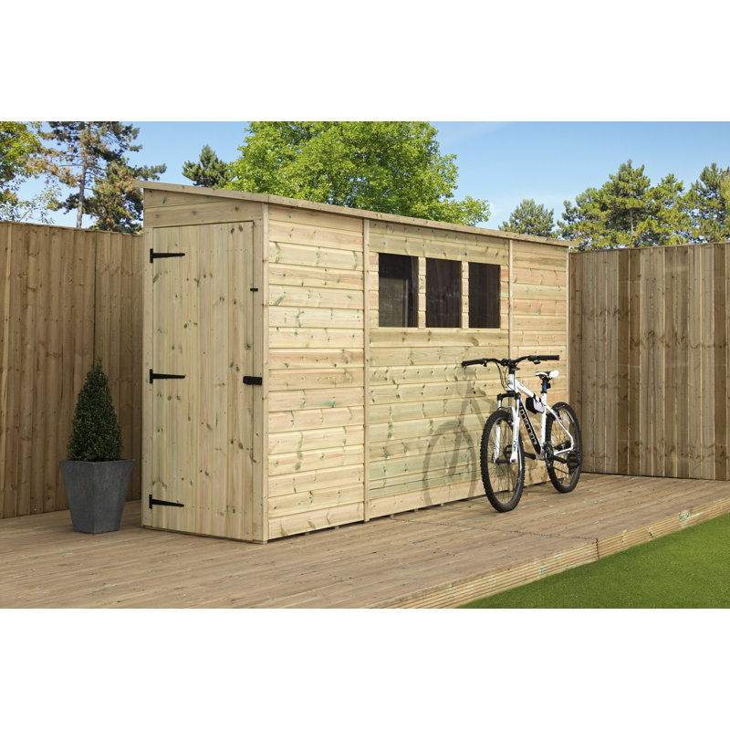 Shiplap Pent Wooden Shed, 3ft. W x 12ft. D