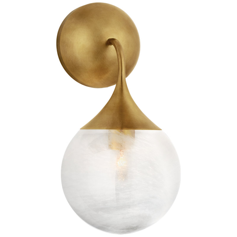 AERIN Cristol Small Single Sconce, Hand-Rubbed Antique Brass