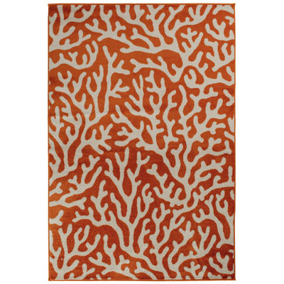 Tapis orange / blanc Del Mar