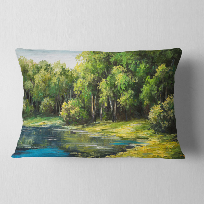 Oreiller paysage paysage d'été, Rectangulaire, 12 po x 20 po