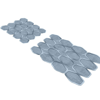 Premium Bathmat Set (2 Pieces), Blue, 19.7 x 23.6 inches & 23.6 x 39.4 inches | 100% Polyester, 1300 g/m² | Non-Slip Underside, Antibacterial & Machine Washable | Soft, Durable, Ideal for Bathroom Decor