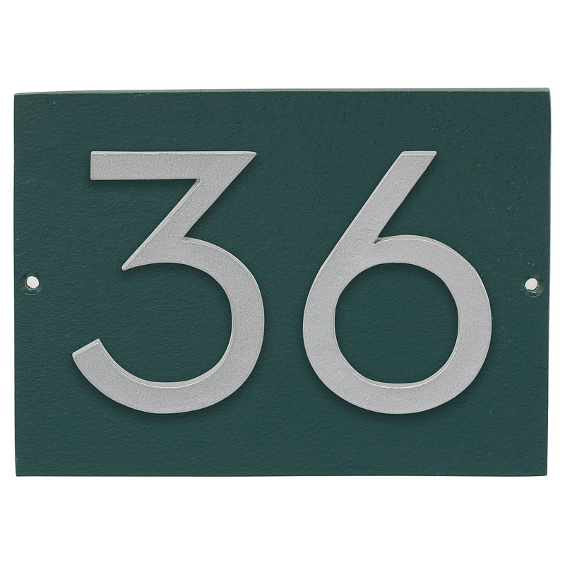 Plaque murale rectangulaire, Oui, Vert forêt / argent