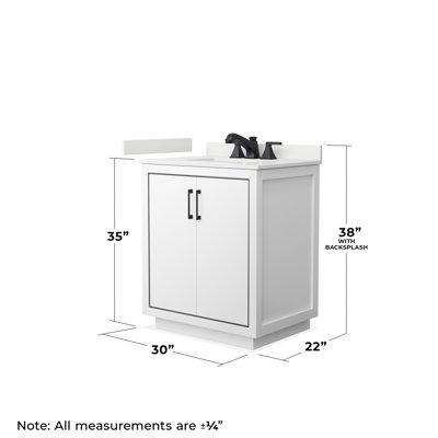 Meuble-lavabo sur pied simple 30 po avec comptoir en quartz