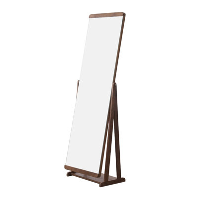 Nordic-Style Frameless Solid Wood Full-Length Mirror