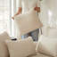 Canapé-lit semi-circulaire 78,5 pouces en velours côtelé 2-en-1 78 pouces, fauteuil inclinable de designer avec coussin pour le cou et cinq coussins décoratifs pour le salon-761296210