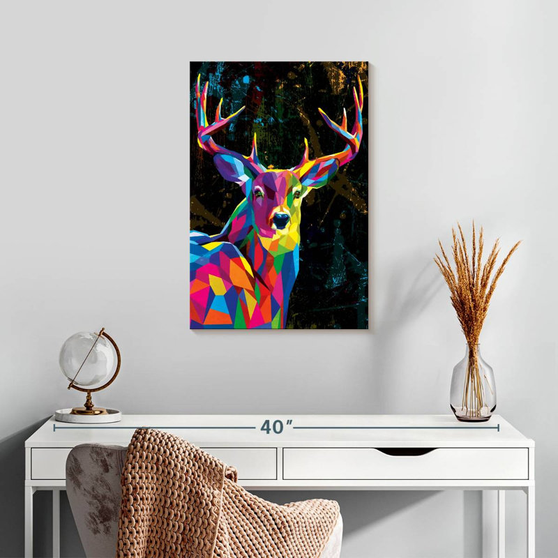 Brampt Geometric Colored Buck, 24" H x 16" W