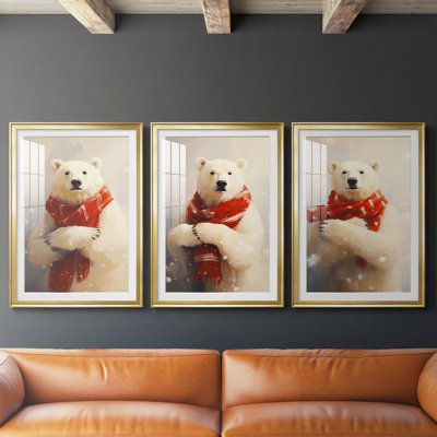 Christmas Holiday Art -Series 2-CCCXLIX  -Custom Framed  Premium Print W Matt - 3 Pieces